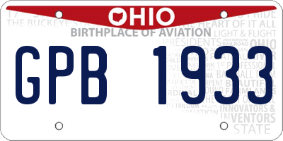 OH license plate GPB1933