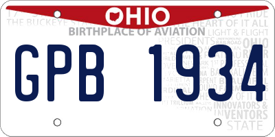 OH license plate GPB1934