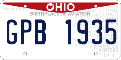 OH license plate GPB1935