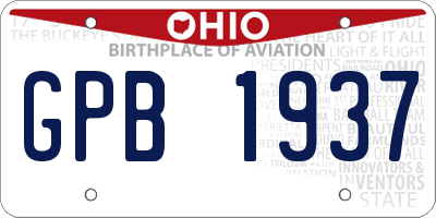 OH license plate GPB1937