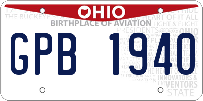 OH license plate GPB1940