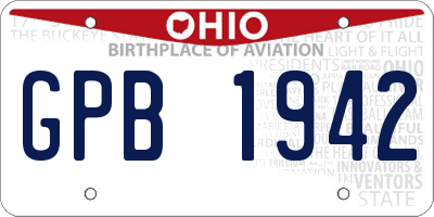 OH license plate GPB1942