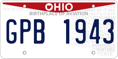 OH license plate GPB1943