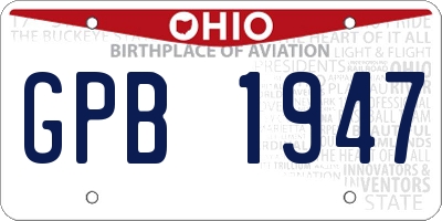 OH license plate GPB1947