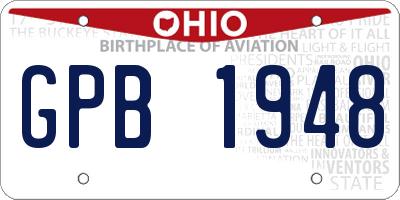 OH license plate GPB1948