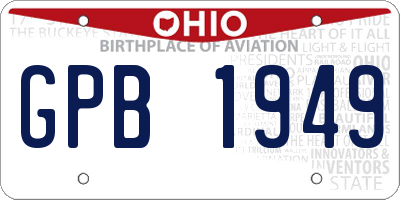 OH license plate GPB1949