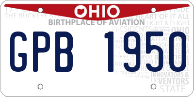 OH license plate GPB1950