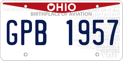 OH license plate GPB1957