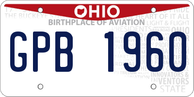 OH license plate GPB1960