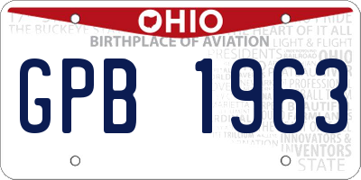OH license plate GPB1963