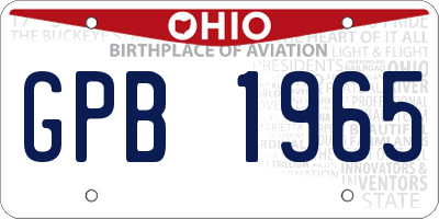 OH license plate GPB1965