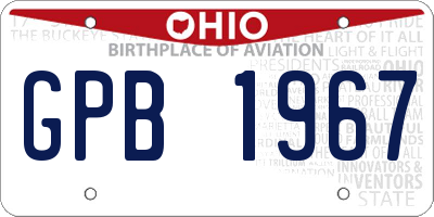 OH license plate GPB1967