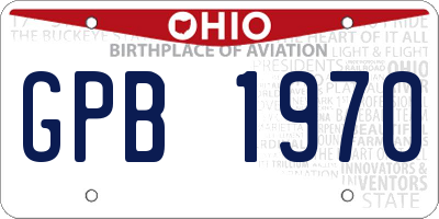 OH license plate GPB1970