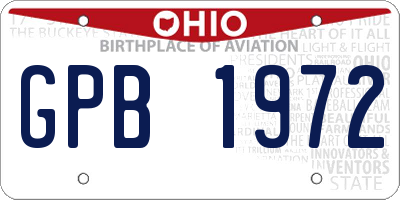 OH license plate GPB1972