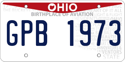 OH license plate GPB1973