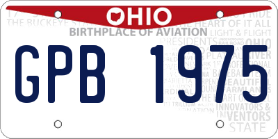 OH license plate GPB1975