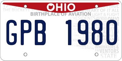 OH license plate GPB1980
