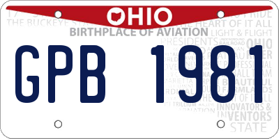 OH license plate GPB1981