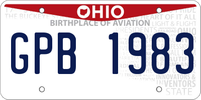OH license plate GPB1983