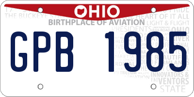OH license plate GPB1985