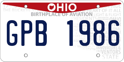 OH license plate GPB1986