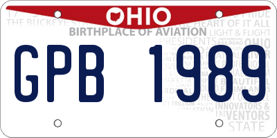 OH license plate GPB1989