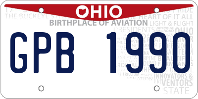 OH license plate GPB1990