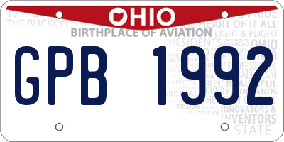 OH license plate GPB1992