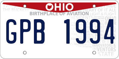 OH license plate GPB1994