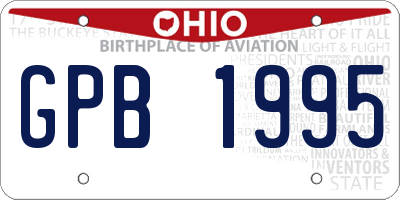 OH license plate GPB1995