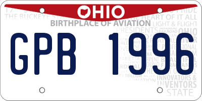 OH license plate GPB1996