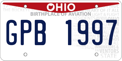 OH license plate GPB1997