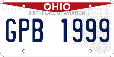 OH license plate GPB1999