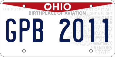 OH license plate GPB2011