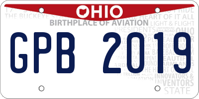 OH license plate GPB2019