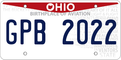OH license plate GPB2022