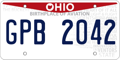 OH license plate GPB2042
