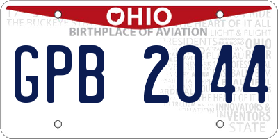 OH license plate GPB2044