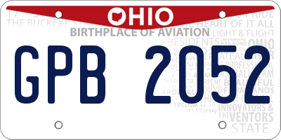 OH license plate GPB2052
