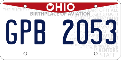 OH license plate GPB2053