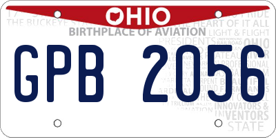 OH license plate GPB2056