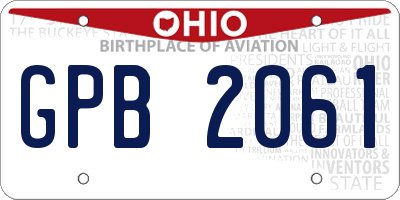 OH license plate GPB2061