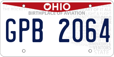 OH license plate GPB2064