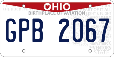 OH license plate GPB2067