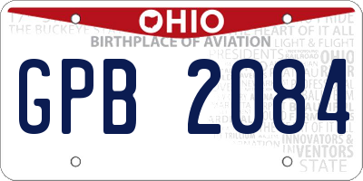 OH license plate GPB2084