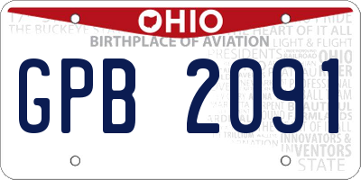 OH license plate GPB2091