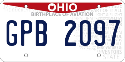 OH license plate GPB2097