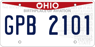 OH license plate GPB2101