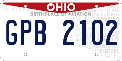 OH license plate GPB2102