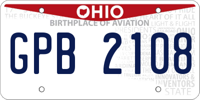 OH license plate GPB2108